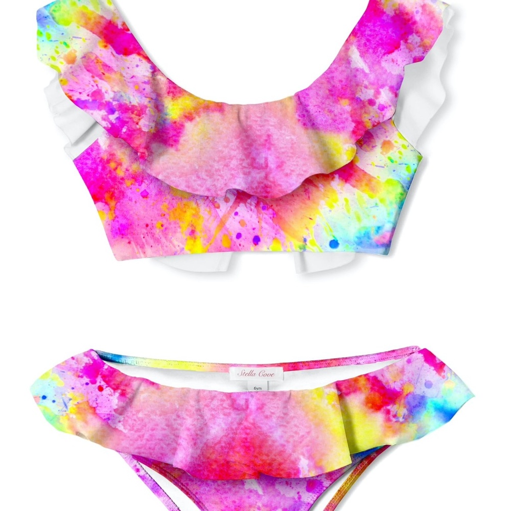 Girl swimsuit stella cove Tye dye kids fashion